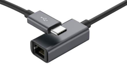 Usb c to ethernet adapter with usb c power delivery transparent background cutout png