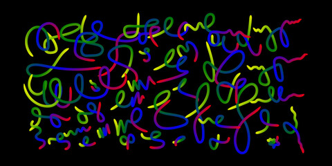 Abstract color gradient line pattern showcasing vector wave 3D graphic shapes with organic rainbow wavy ribbons ideal for creative digital artwork