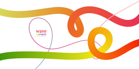 Abstract gradient color shapes pattern with wave rainbow ribbons forming geometric vibrant elements ideal for creative modern graphic design applications