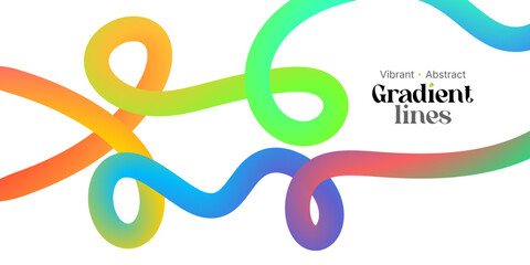 Curve rainbow ribbons forming wave color lines pattern with abstract gradient line shapes ideal for vibrant creative modern digital design and artwork uses