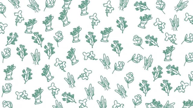 A vibrant seamless botanical pattern with intricate green leaves and floral accents, ideal for eco-themed projects, textiles, and design backgrounds.