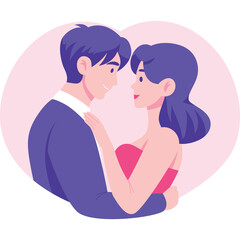 Romantic Couple Embracing With Affection And Love Against A Soft Pink Heart Shaped Background Expressing Intimacy And Togetherness
