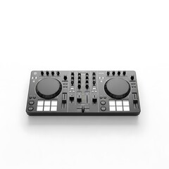 Fototapeta premium Modern professional dj controller with dual jog wheels, faders, and comprehensive mixing controls for electronic music production and live performance equipment for disc jockey.