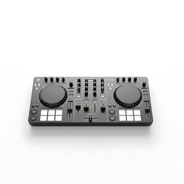 Modern professional dj controller with dual jog wheels, faders, and comprehensive mixing controls for electronic music production and live performance equipment for disc jockey.