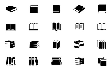 Books and Publications Icon Set, Education, Reading, Library Material Symbols Vector Collection