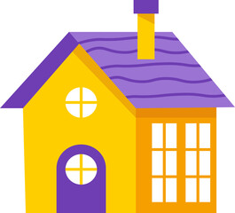 Colorful Vector Set of Flat Residential House Icons and Apartment Buildings for Real Estate and Neighborhood Architecture Design