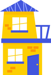 Colorful Vector Set of Flat Residential House Icons and Apartment Buildings for Real Estate and Neighborhood Architecture Design