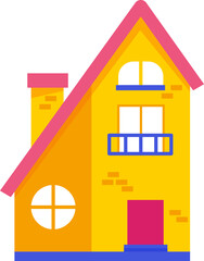 Colorful Vector Set of Flat Residential House Icons and Apartment Buildings for Real Estate and Neighborhood Architecture Design