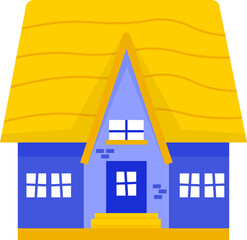 Naklejka premium Colorful Vector Set of Flat Residential House Icons and Apartment Buildings for Real Estate and Neighborhood Architecture Design