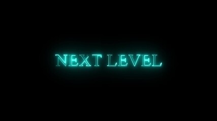 NEXT LEVEL text with glitch background concept for video games screen. NEXT LEVEL Retro text effects with glitch background - Powered by Adobe