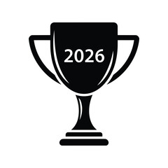 2026 trophy vector illustration award cup icon achievement symbol success graphic new year prize