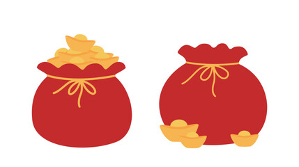 Set of Chinese New Year Money Pocket Vector.
Red Gold Money Bag For Chinese New Year Decorations Vector.
Chinese new year red lucky bag Vector.
White Background .