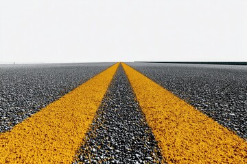 Highway asphalt with yellow lines