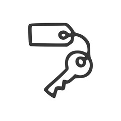 Key Tag Minimal Travel Accessory One-Line Drawing
