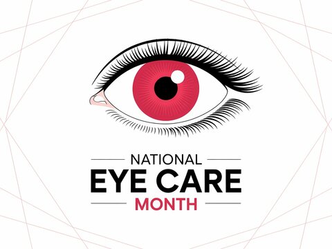 Celebrate national eye care month with a vibrant red iris and detailed eyelashes