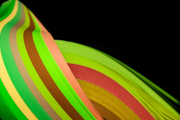 Countless paper stacks, soft curves, colorful hues, various shapes, strong textures, much like ribbons, silk, or lollipops, balloons, perfect graphic design templates