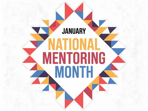 Celebrating national mentoring month in january with a vibrant geometric design - Powered by Adobe