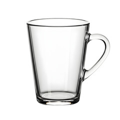 Clear Glass Mug Isolated on White - Perfect for Hot Beverages