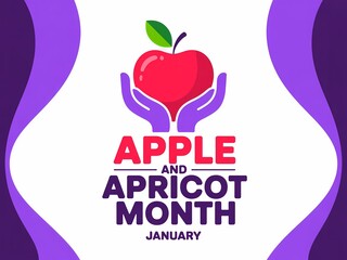 Celebrate apple and apricot month in january with a heartwarming illustration