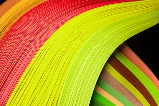 Countless paper stacks, soft curves, colorful hues, various shapes, strong textures, much like ribbons, silk, or lollipops, balloons, perfect graphic design templates