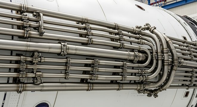 Intertwined Metal Piping A Close-Up of Industrial Design