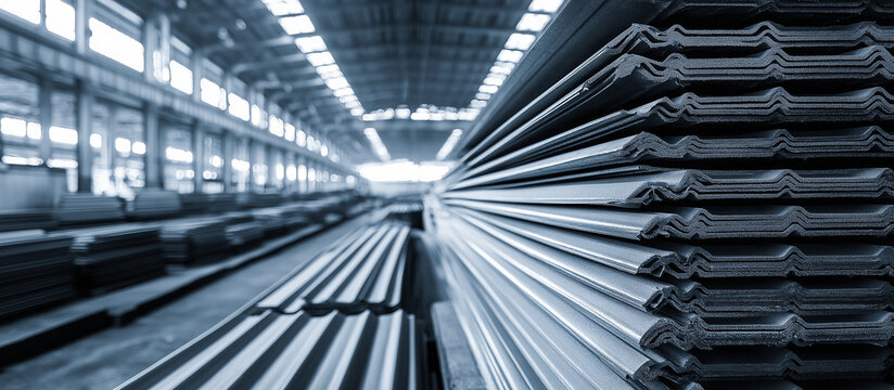 metal roofing sheets in  warehouse