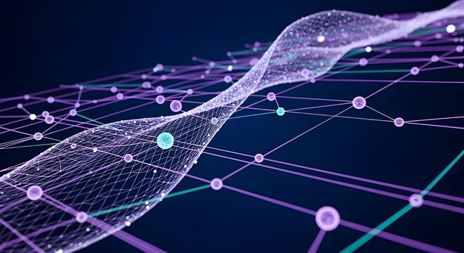 Plantilla para presentaci&oacute;n de ciencia y tecnolog&iacute;a.
 Fondo de estilo plexo.