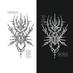 Gothic Y2K Love Sigils &ndash; Tribal Futuristic Cybersigilism Heart Emblems