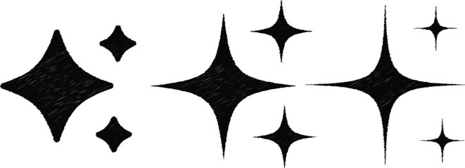 set of Sparkle star icon set simple star burst symbol vector