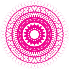 Intricate Pink Circular Decorative Mandala Motif