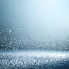 Sparkling Blue Winter Particles: Abstract Bokeh Background 3D Render