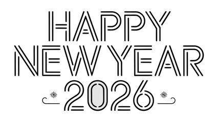 New Year 2026: A Festive Typography: A clean, modern typography design announces the arrival of the New Year, creating a sense of anticipation and hope for the year 2026. 
