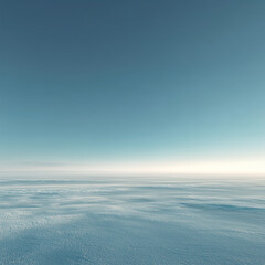 Vast Minimalist Snow Plain Under Clear Blue Sky 3D Render