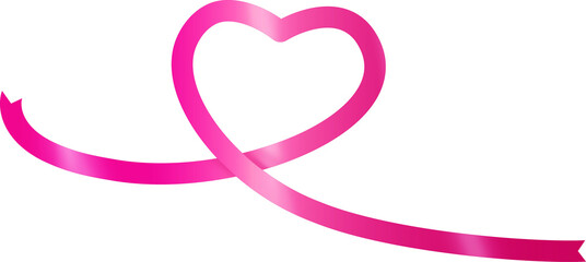 핑크 하트 모양 리본