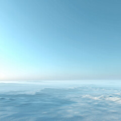 Atmospheric Misty Winter Tundra Landscape 3D Render