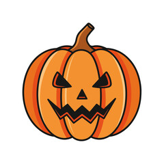 Smiling Jack-o-Lantern Pumpkin Cartoon for Halloween Designs
