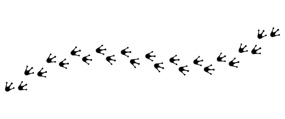 Set of minimalist animal footprint icons with transparent background, depicting tracking paths, nature trails, and wildlife signs, suitable for outdoor maps, vector illustration