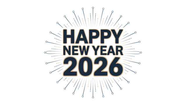 New Year 2026 Celebration: A modern and visually appealing design heralds the arrival of 2026, evoking feelings of anticipation, optimism, and celebration for the upcoming year.