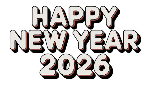 Happy New Year 2026: A vibrant and colorful New Year's greeting that sparks optimism and hope, showcasing a bold design.