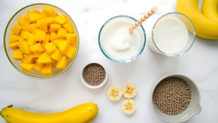 Generative AI smoothie ingredients preparation and blending