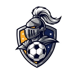 Knight Mascot with Soccer Ball - A Symbol of Strength and Skill.