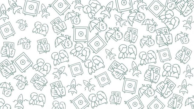 A vibrant animated sequence showcasing a variety of social media icons and symbols representing online communication and digital connectivity for dynamic media projects. - Powered by Adobe