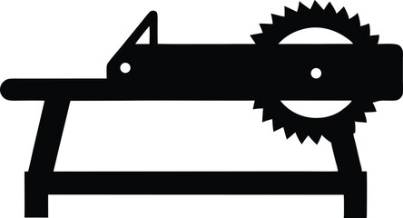 Table Saw Silhouette – Woodworking Machine Vector Icon