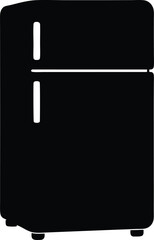 Refrigerator Vector – Kitchen Appliance Silhouette Design