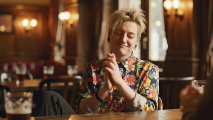 Young Person Clapping Celebrating Success At Pub Quiz Night