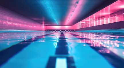 Neon-lit indoor pool (3)