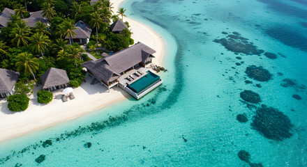Stunning tropical island resort with turquoise waters and private villas for idyllic travel escapes