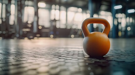 Orange kettlebell in gym (17)
