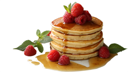 Pancakes with raspberries and maple syrup stack breakfast food photography delicious dessert sweet treat