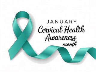 Teal ribbon symbolizing january cervical health awareness month campaign